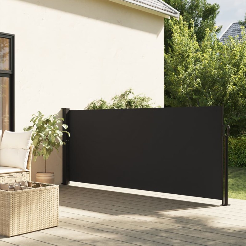 vidaXL Seitenmarkise Ausziehbar Schwarz 140x300 cm vidaXL Seitenmarkise Ausziehbar Schwarz 140x300 cm