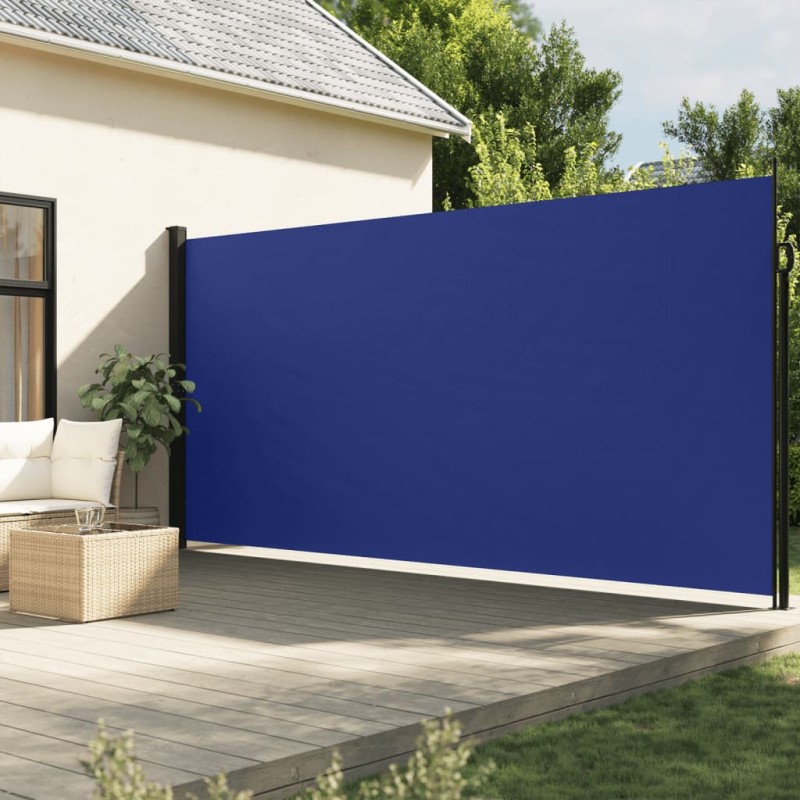vidaXL Seitenmarkise Ausziehbar Blau 220x500 cm vidaXL Seitenmarkise Ausziehbar Blau 220x500 cm