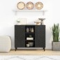 vidaXL Beistellschrank Schwarz 90x33x75 cm Massivholz Mango vidaXL Beistellschrank Schwarz 90x33x75 cm Massivholz Mango