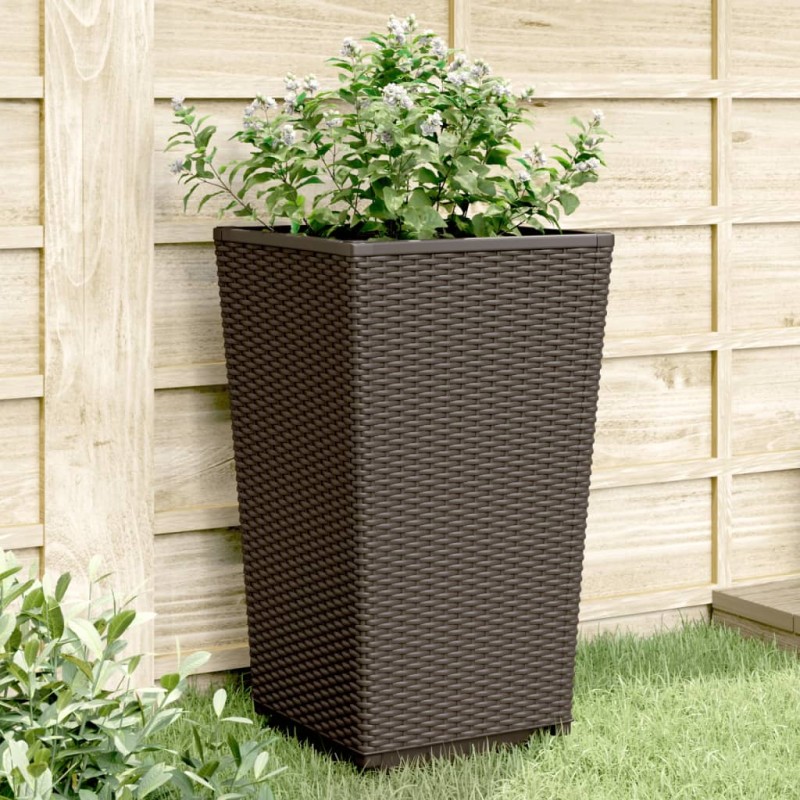 vidaXL Pflanzkübel 4 Stk. Braun 32,5x32,5x57 cm PP vidaXL Pflanzkübel 4 Stk. Braun 32,5x32,5x57 cm PP