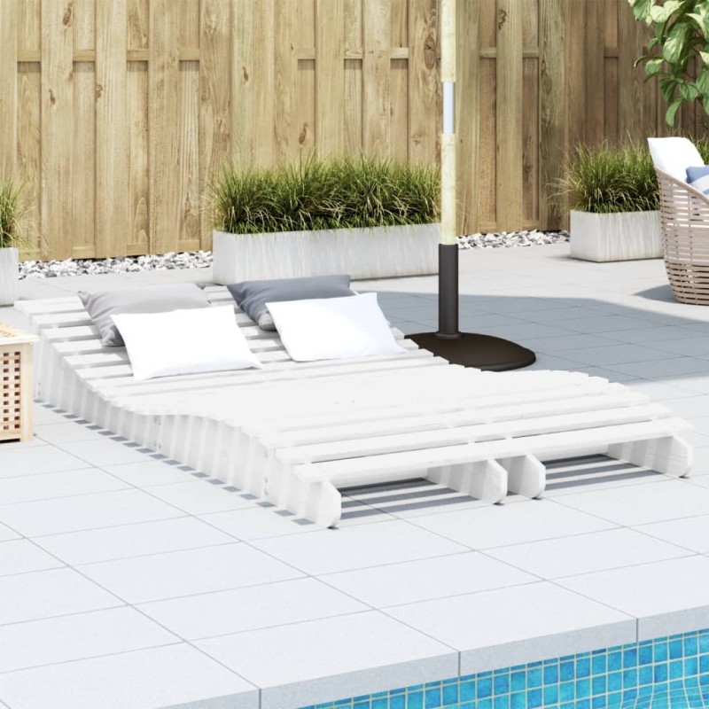vidaXL Sonnenliegen 2 Stk. Weiß 205x60x31,5 cm Massivholz Kiefer vidaXL Sonnenliegen 2 Stk. Weiß 205x60x31,5 cm Massivholz Kiefer