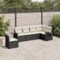 vidaXL 6-tlg. Garten-Sofagarnitur mit Kissen Schwarz Poly Rattan vidaXL 6-tlg. Garten-Sofagarnitur mit Kissen Schwarz Poly Rattan