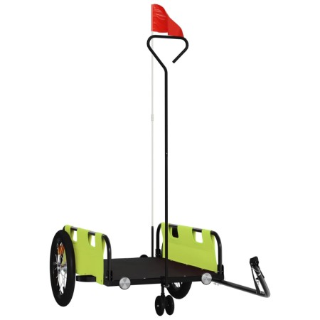 vidaXL Fahrradanhänger Grün Oxford-Gewebe und Eisen