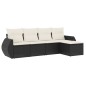 vidaXL 5-tlg. Garten-Sofagarnitur mit Kissen Schwarz Poly Rattan vidaXL 5-tlg. Garten-Sofagarnitur mit Kissen Schwarz Poly Rattan