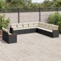 vidaXL 11-tlg. Garten-Sofagarnitur mit Kissen Schwarz Poly Rattan vidaXL 11-tlg. Garten-Sofagarnitur mit Kissen Schwarz Poly Rattan
