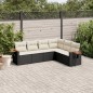 vidaXL 6-tlg. Garten-Sofagarnitur mit Kissen Schwarz Poly Rattan vidaXL 6-tlg. Garten-Sofagarnitur mit Kissen Schwarz Poly Rattan