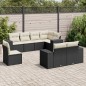 vidaXL 8-tlg. Garten-Sofagarnitur mit Kissen Schwarz Poly Rattan vidaXL 8-tlg. Garten-Sofagarnitur mit Kissen Schwarz Poly Rattan