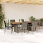 vidaXL 7-tlg. Garten-Essgruppe mit Kissen Grau Poly Rattan vidaXL 7-tlg. Garten-Essgruppe mit Kissen Grau Poly Rattan