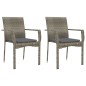 vidaXL 7-tlg. Garten-Essgruppe mit Kissen Grau Poly Rattan vidaXL 7-tlg. Garten-Essgruppe mit Kissen Grau Poly Rattan
