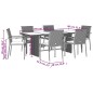 vidaXL 7-tlg. Garten-Essgruppe mit Kissen Grau Poly Rattan vidaXL 7-tlg. Garten-Essgruppe mit Kissen Grau Poly Rattan