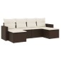 vidaXL 6-tlg. Garten-Sofagarnitur mit Kissen Braun Poly Rattan vidaXL 6-tlg. Garten-Sofagarnitur mit Kissen Braun Poly Rattan