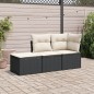 vidaXL 3-tlg. Garten-Sofagarnitur mit Kissen Schwarz Poly Rattan vidaXL 3-tlg. Garten-Sofagarnitur mit Kissen Schwarz Poly Rattan