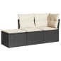 vidaXL 3-tlg. Garten-Sofagarnitur mit Kissen Schwarz Poly Rattan vidaXL 3-tlg. Garten-Sofagarnitur mit Kissen Schwarz Poly Rattan