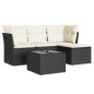 vidaXL 5-tlg. Garten-Sofagarnitur mit Kissen Schwarz Poly Rattan vidaXL 5-tlg. Garten-Sofagarnitur mit Kissen Schwarz Poly Rattan