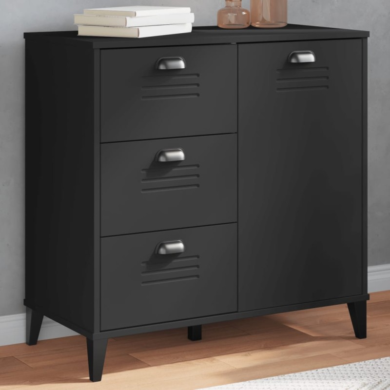vidaXL Sideboard VIKEN Schwarz 80x40x80 cm Holzwerkstoff vidaXL Sideboard VIKEN Schwarz 80x40x80 cm Holzwerkstoff