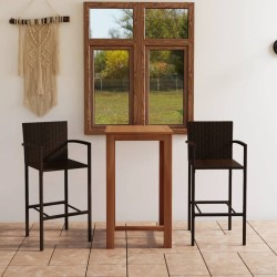 3-tlg. Gartenbar-Set Braun