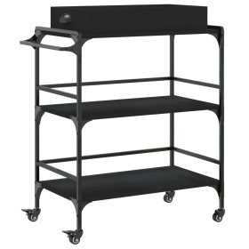 vidaXL Küchenwagen Schwarz 81,5x41x92,5 cm Holzwerkstoff