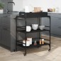 vidaXL Küchenwagen Schwarz 81,5x41x92,5 cm Holzwerkstoff vidaXL Küchenwagen Schwarz 81,5x41x92,5 cm Holzwerkstoff