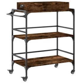 vidaXL Küchenwagen Räuchereiche 81,5x41x92,5 cm Holzwerkstoff