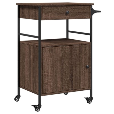 vidaXL Küchenwagen Braun Eichen-Optik 56x43x89,5 cm Holzwerkstoff