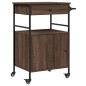 vidaXL Küchenwagen Braun Eichen-Optik 56x43x89,5 cm Holzwerkstoff vidaXL Küchenwagen Braun Eichen-Optik 56x43x89,5 cm Holzwerkstoff