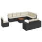 vidaXL 11-tlg. Garten-Sofagarnitur mit Kissen Schwarz Poly Rattan vidaXL 11-tlg. Garten-Sofagarnitur mit Kissen Schwarz Poly Rattan
