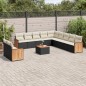 vidaXL 12-tlg. Garten-Sofagarnitur mit Kissen Schwarz Poly Rattan vidaXL 12-tlg. Garten-Sofagarnitur mit Kissen Schwarz Poly Rattan