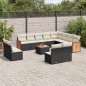 vidaXL 13-tlg. Garten-Sofagarnitur mit Kissen Schwarz Poly Rattan vidaXL 13-tlg. Garten-Sofagarnitur mit Kissen Schwarz Poly Rattan
