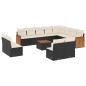 vidaXL 13-tlg. Garten-Sofagarnitur mit Kissen Schwarz Poly Rattan vidaXL 13-tlg. Garten-Sofagarnitur mit Kissen Schwarz Poly Rattan