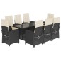 vidaXL 9-tlg. Garten-Essgruppe mit Kissen Schwarz Poly Rattan vidaXL 9-tlg. Garten-Essgruppe mit Kissen Schwarz Poly Rattan