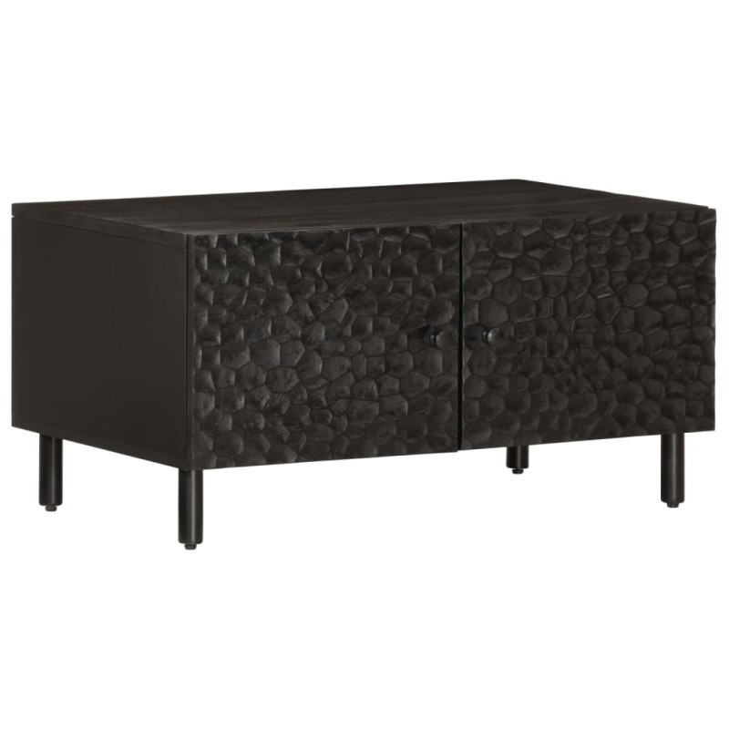 vidaXL Couchtisch Schwarz 80x50x40 cm Massivholz Mango vidaXL Couchtisch Schwarz 80x50x40 cm Massivholz Mango