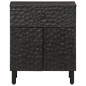 vidaXL Nachttisch Schwarz 50x33x60 cm Massivholz Mango