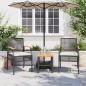 vidaXL 3-tlg. Bistro-Set mit Kissen Schwarz Poly Rattan Akazienholz vidaXL 3-tlg. Bistro-Set mit Kissen Schwarz Poly Rattan Akazienholz