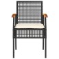 vidaXL 3-tlg. Bistro-Set mit Kissen Schwarz Poly Rattan Akazienholz vidaXL 3-tlg. Bistro-Set mit Kissen Schwarz Poly Rattan Akazienholz