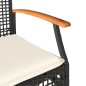 vidaXL 3-tlg. Bistro-Set mit Kissen Schwarz Poly Rattan Akazienholz vidaXL 3-tlg. Bistro-Set mit Kissen Schwarz Poly Rattan Akazienholz