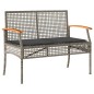 vidaXL 4-tlg. Garten-Lounge-Set mit Kissen Grau Poly Rattan vidaXL 4-tlg. Garten-Lounge-Set mit Kissen Grau Poly Rattan