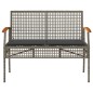vidaXL 4-tlg. Garten-Lounge-Set mit Kissen Grau Poly Rattan vidaXL 4-tlg. Garten-Lounge-Set mit Kissen Grau Poly Rattan