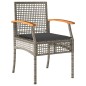vidaXL 4-tlg. Garten-Lounge-Set mit Kissen Grau Poly Rattan vidaXL 4-tlg. Garten-Lounge-Set mit Kissen Grau Poly Rattan