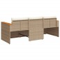 vidaXL Gartensofa mit Kissen 3-Sitzer Beige Poly Rattan vidaXL Gartensofa mit Kissen 3-Sitzer Beige Poly Rattan
