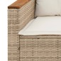 vidaXL Gartensofa mit Kissen 3-Sitzer Beige Poly Rattan vidaXL Gartensofa mit Kissen 3-Sitzer Beige Poly Rattan