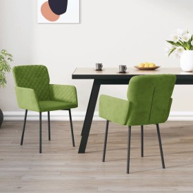 vidaXL Esszimmerstühle 2 Stk. Hellgrün Samt