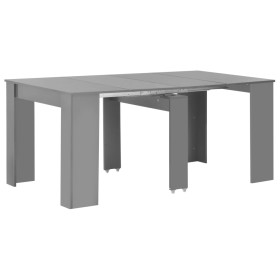 vidaXL Ausziehbarer Esstisch Hochglanz Grau 175 x 90 x 75 cm