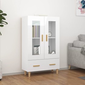 vidaXL Highboard Hochglanz-Weiß 70x31x115 cm Holzwerkstoff