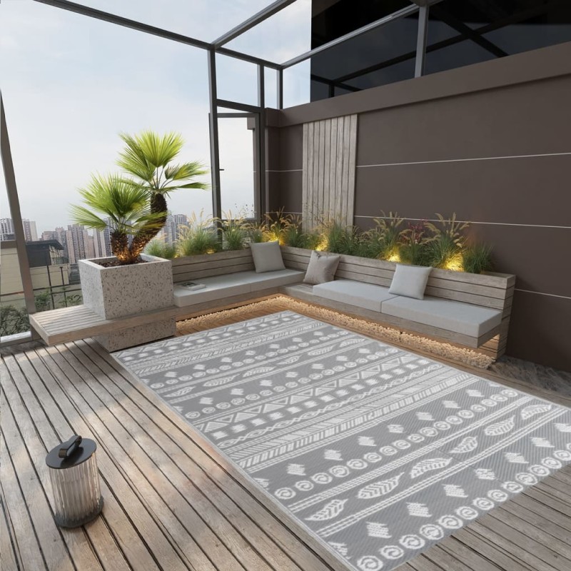 vidaXL Outdoor-Teppich Grau 140x200 cm PP vidaXL Outdoor-Teppich Grau 140x200 cm PP