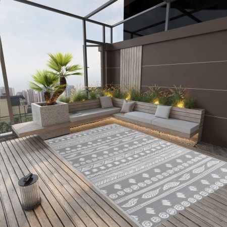 vidaXL Outdoor-Teppich Grau 140x200 cm PP