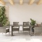 vidaXL Gartentisch mit Glasplatte Grau 190x80x74 cm Poly Rattan vidaXL Gartentisch mit Glasplatte Grau 190x80x74 cm Poly Rattan