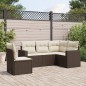 vidaXL 5-tlg. Garten-Sofagarnitur mit Kissen Braun Poly Rattan vidaXL 5-tlg. Garten-Sofagarnitur mit Kissen Braun Poly Rattan