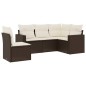 vidaXL 5-tlg. Garten-Sofagarnitur mit Kissen Braun Poly Rattan vidaXL 5-tlg. Garten-Sofagarnitur mit Kissen Braun Poly Rattan