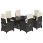 vidaXL 7-tlg. Garten-Essgruppe mit Kissen Schwarz Poly Rattan vidaXL 7-tlg. Garten-Essgruppe mit Kissen Schwarz Poly Rattan