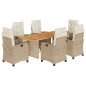vidaXL 7-tlg. Garten-Essgruppe mit Kissen Beige Poly Rattan vidaXL 7-tlg. Garten-Essgruppe mit Kissen Beige Poly Rattan